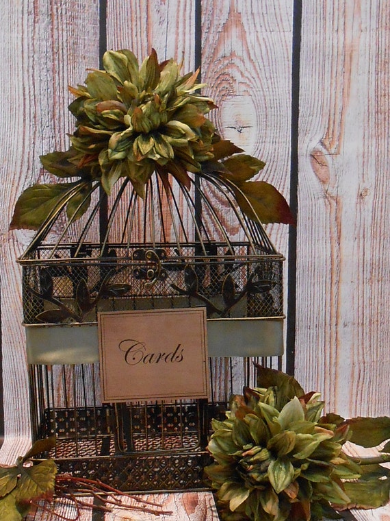 Items similar to Birdcage Wedding Card Holder / Woodland Wedding