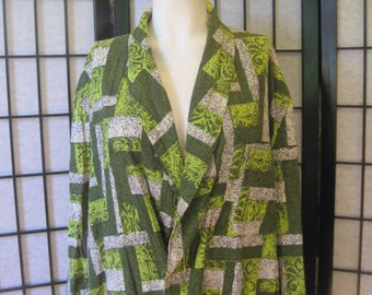 Tiki Pattern Print Men Long Robe