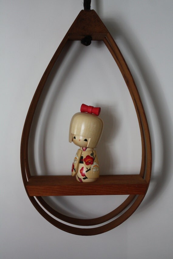 Bent Wood Hanging Teardrop Shelf