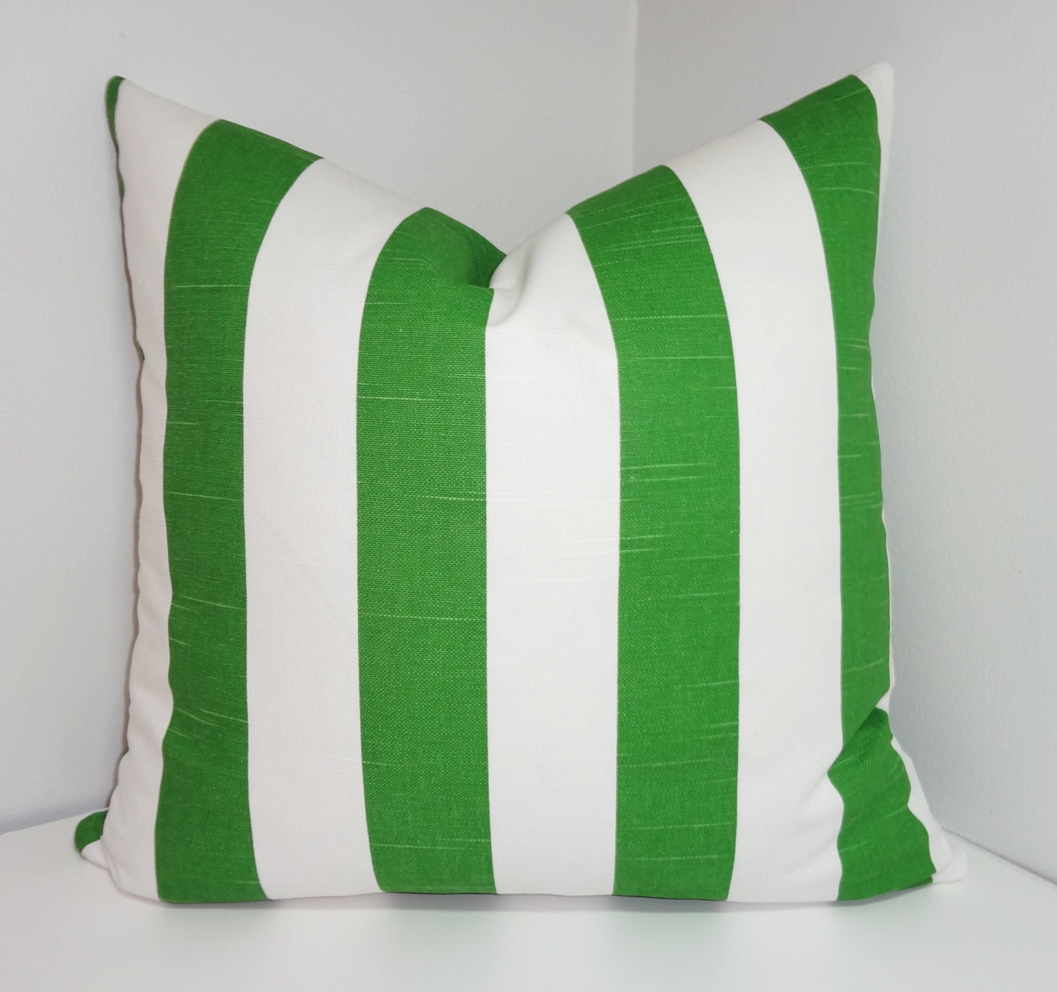 Green & White Stripe Pillow Covers Kelly Green White Pillow