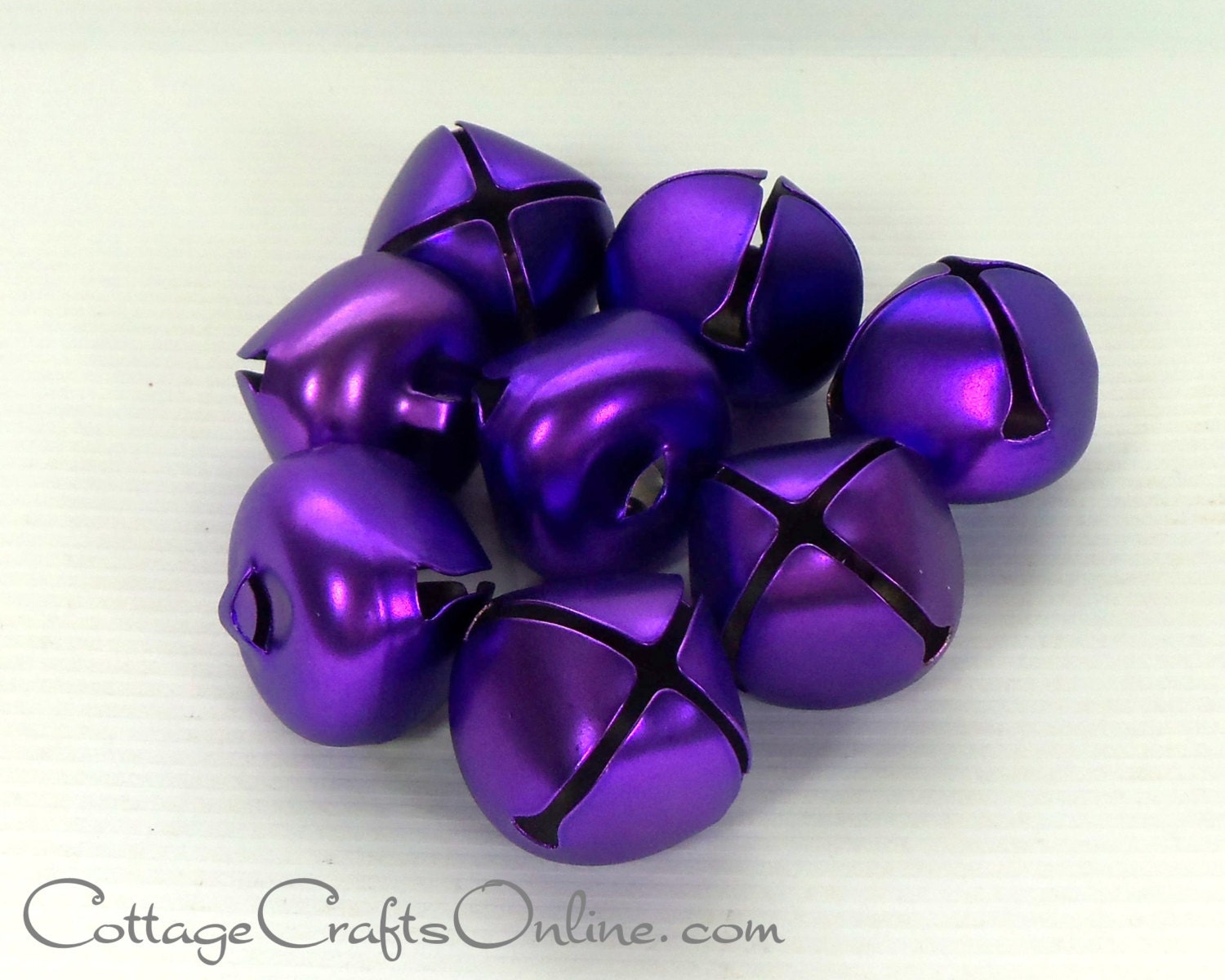 Purple Jingle Bells 1 diameter EIGHT 8 Piece Pack
