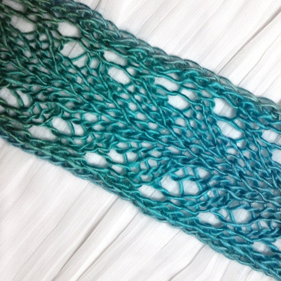 Vine Lace Scarf Knitting Pattern PDF Beginning Lace Knitting