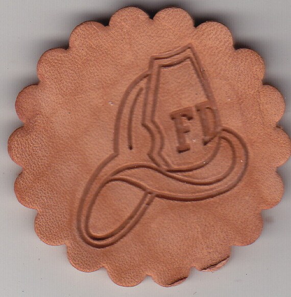 Firefighter's Helmet leather embossing stamp Delrin