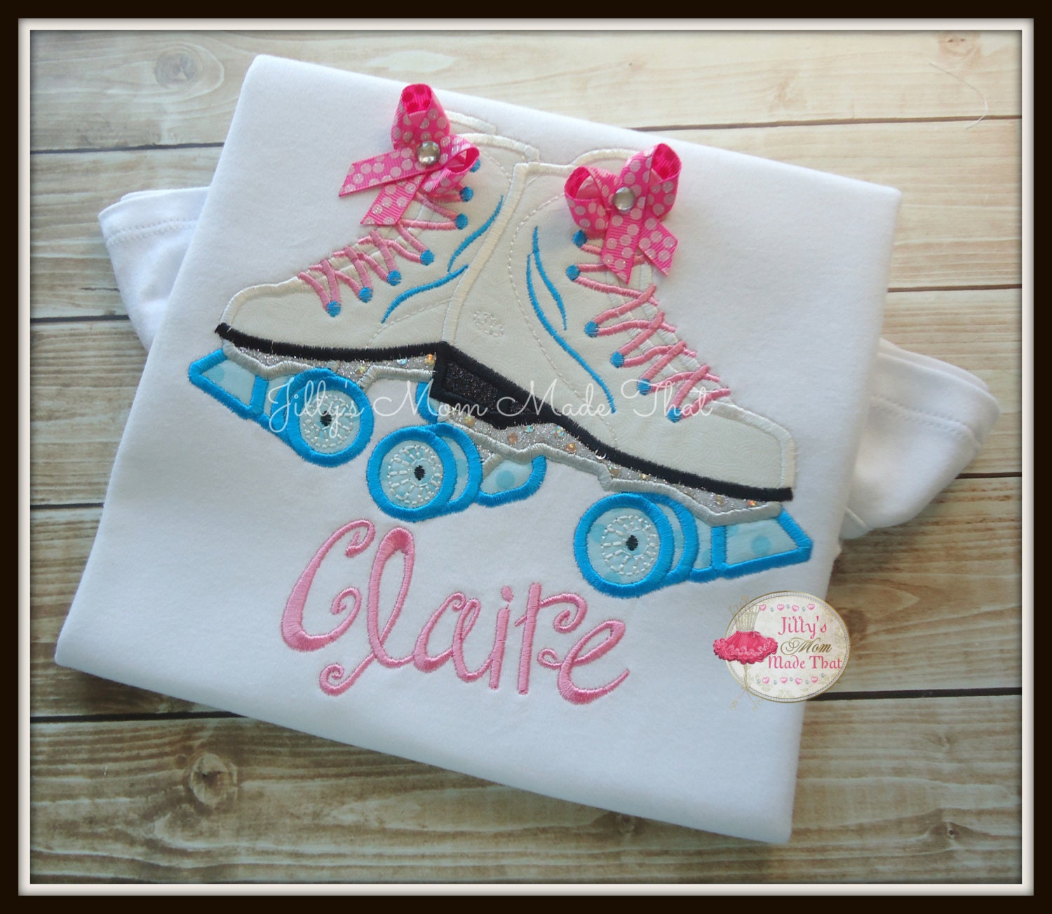 Roller Skates Appliqued Custom Shirt by JillysMomMadeThat on Etsy