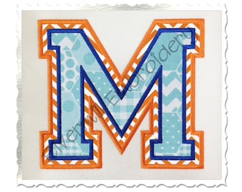 Double Applique Varsity (Style 2) Machine Embroidery Font Monogram Alphabet - 4 Sizes