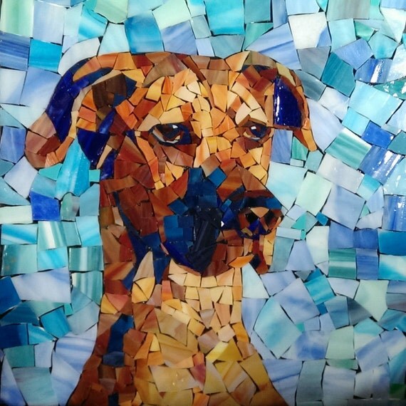 Glass Mosaic Custom Pet Portrait 15 x15 Great Dane