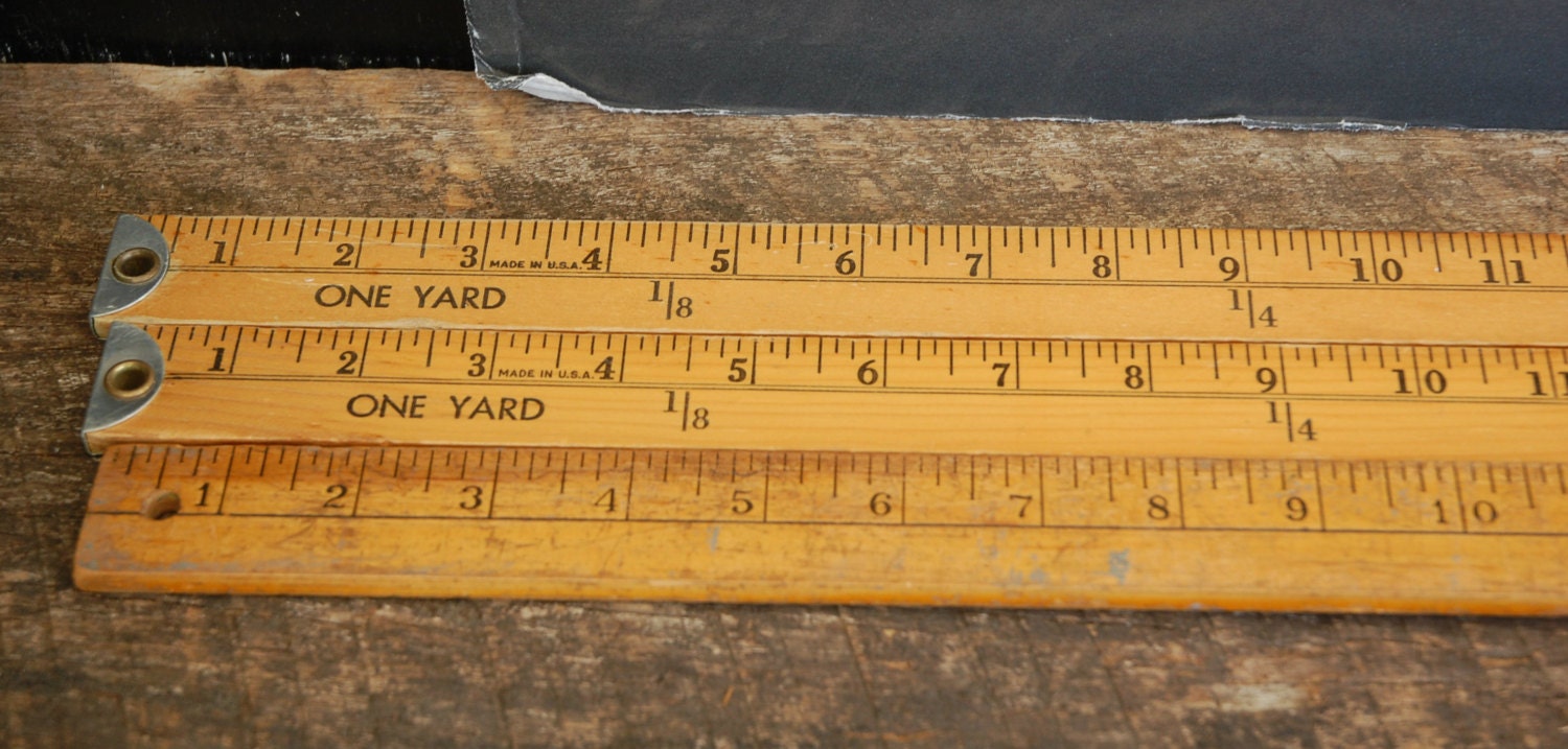 Vintage Wood Yardsticks Plain 3 by 12108VintageLane on Etsy