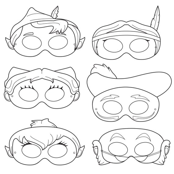 Peter Pan Printable Coloring Mask peter pan captain hook