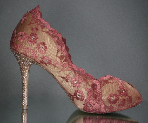 vintage peep toe wedding shoes