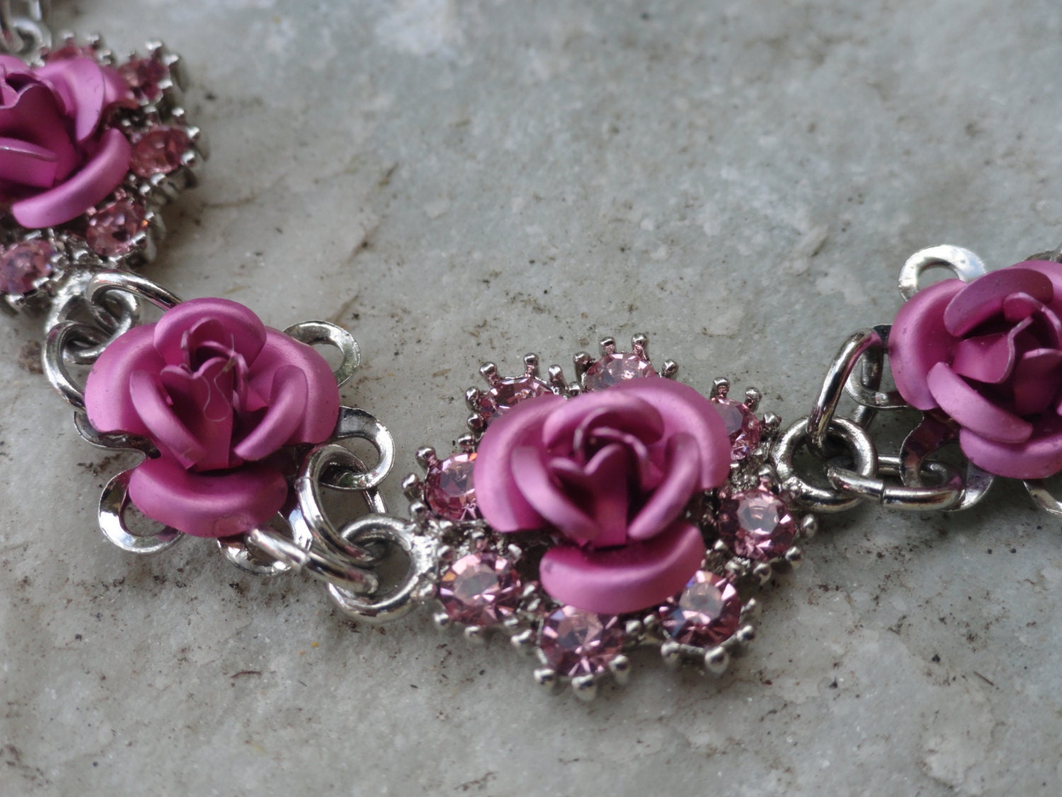 Vintage Pink Rose Avon Necklace
