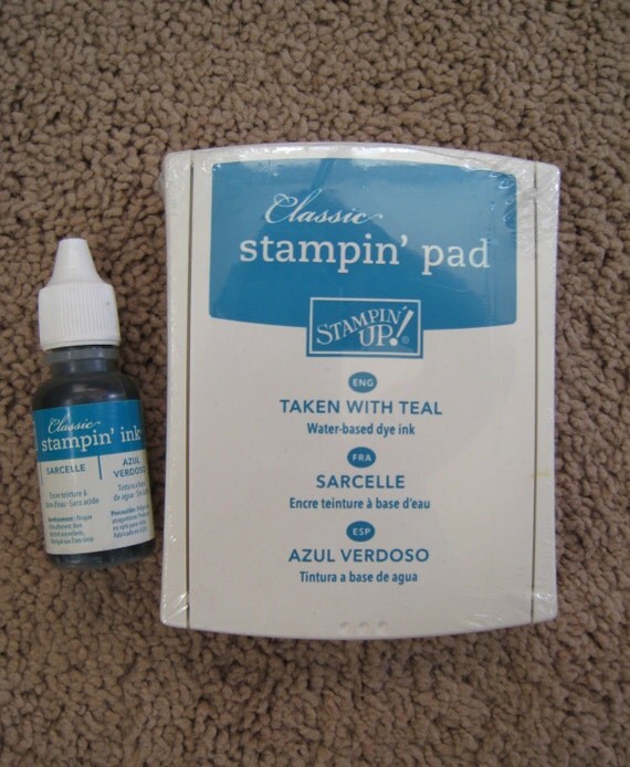 Stampin Up Retired Ink Pad and Refill Taken with Teal