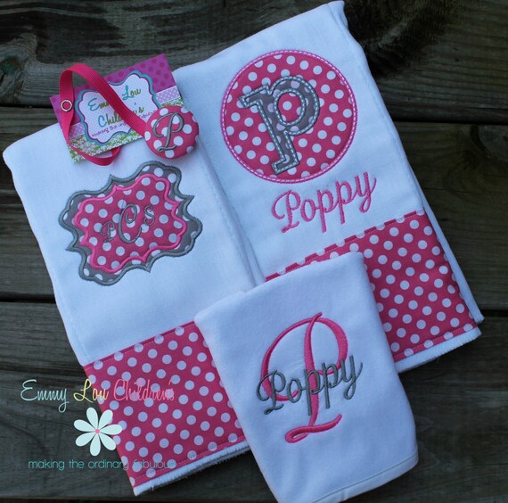 Items similar to Monogrammed Baby Gift Set Set of Two Monogrammed