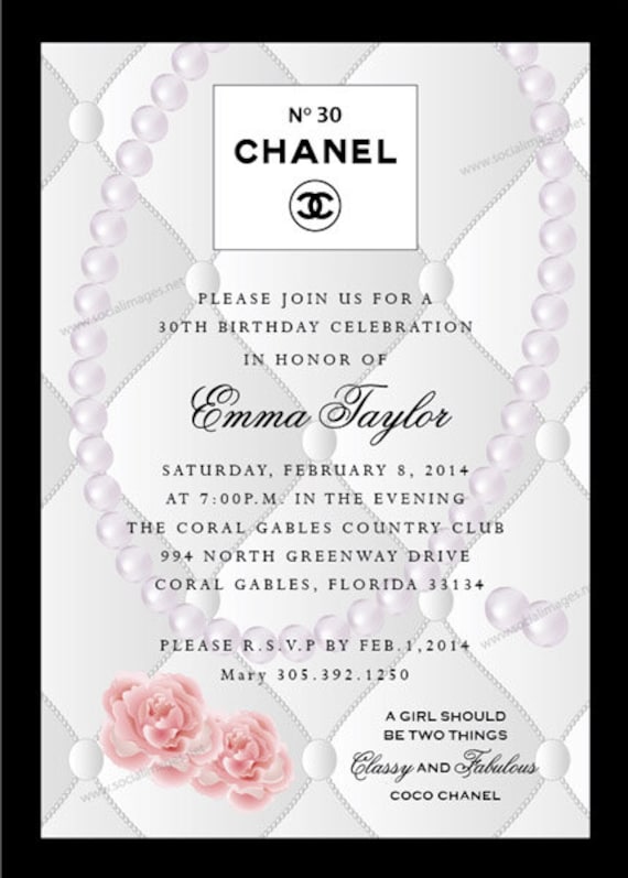 Chanel Inspired Invitations 1