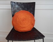 Orange crochet pillow,handmade round pillow,crocheted home decor,spiral crochet in orange,rustic orange crochet decoration, ready to ship Orange crochet pillow,handmade round pillow,crocheted home decor,spiral crochet in orange,rustic orange crochet decoration, ready to ship