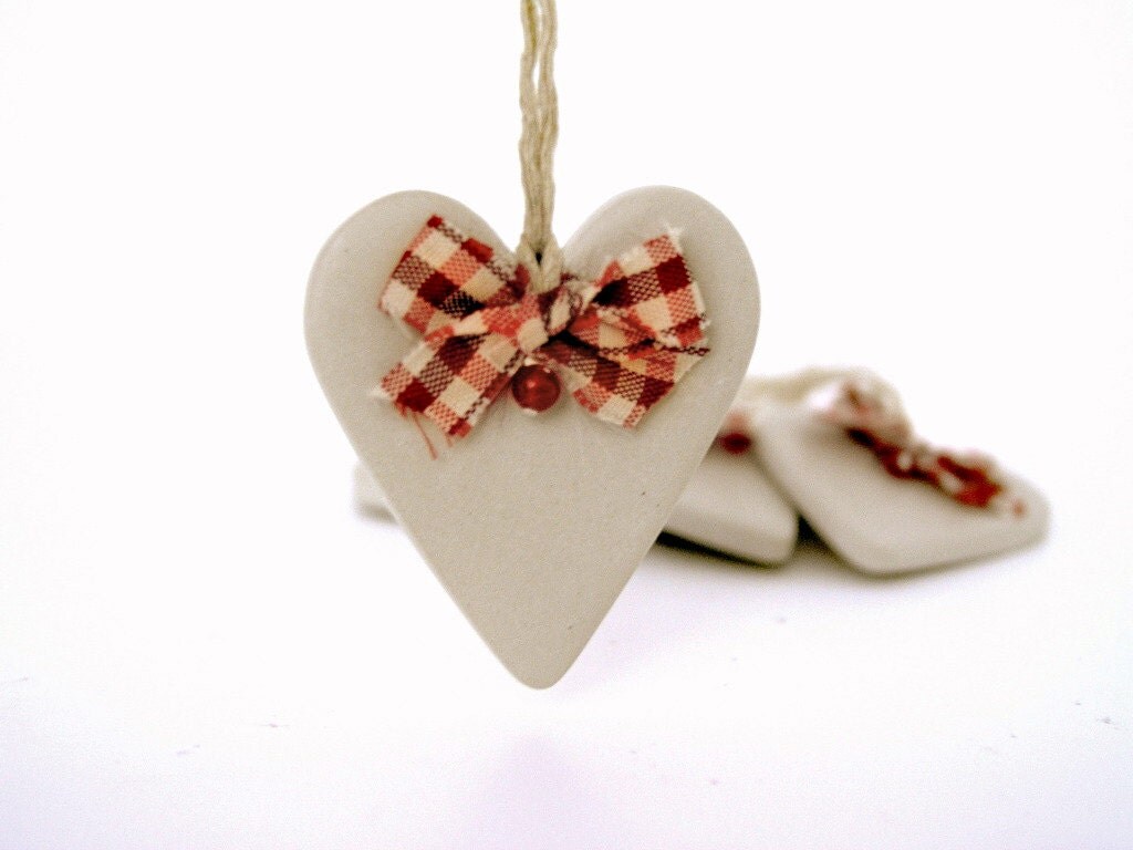 heart christmas ornament gift tag red gingham by heart christmas ornament gift tag red gingham by