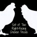 Set of 2 CHICKEN Hen White Vinyl Car Window Sticker Decal Farm Fresh Eggs Daily 2" Right Facing