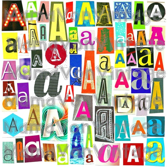 items similar to magazine letter collage letter a