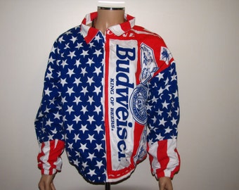 Budweiser Beer Vintage American Flag Jacket - XL