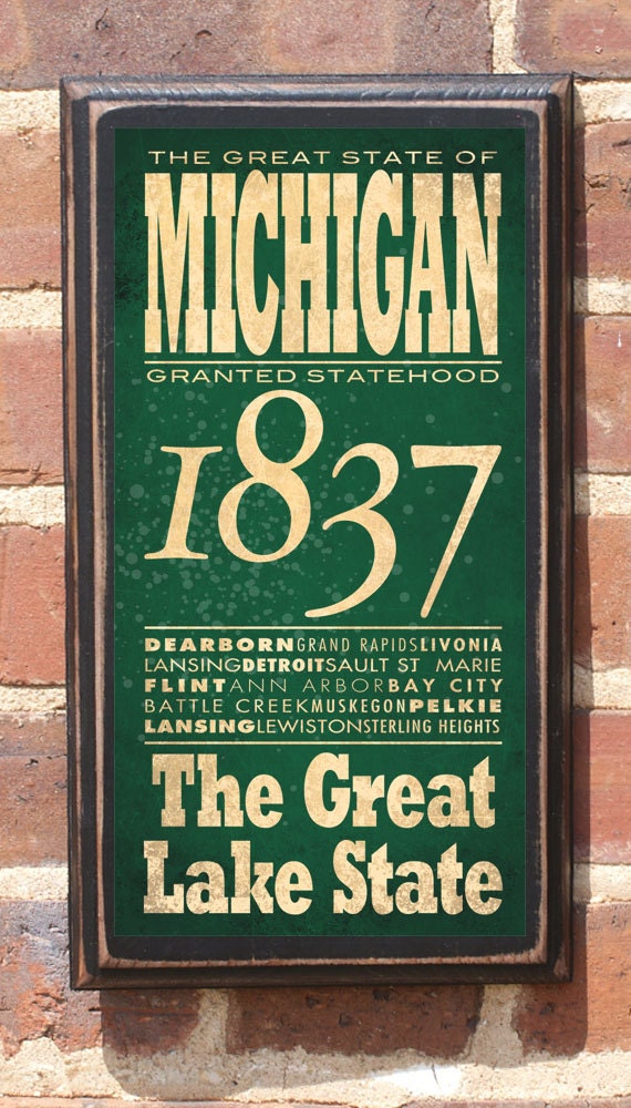 The State of Michigan Gift Present Home Decor Custom