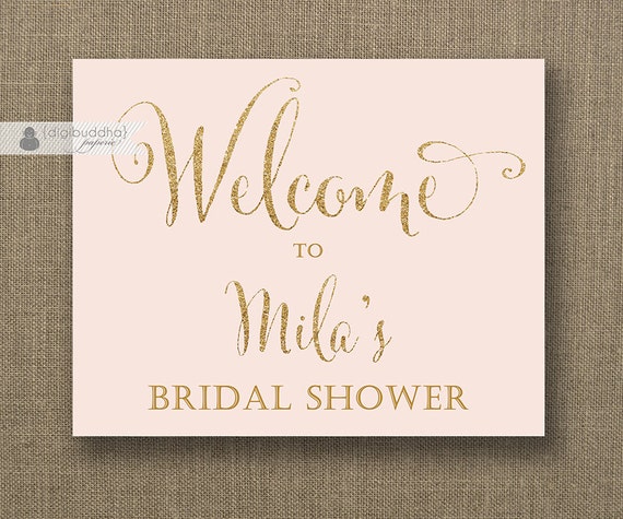Printable Bridal Shower Signs | blush pink gold glitter welcome sign bridal shower Printable Bridal Shower Signs | blush pink gold glitter welcome sign bridal shower