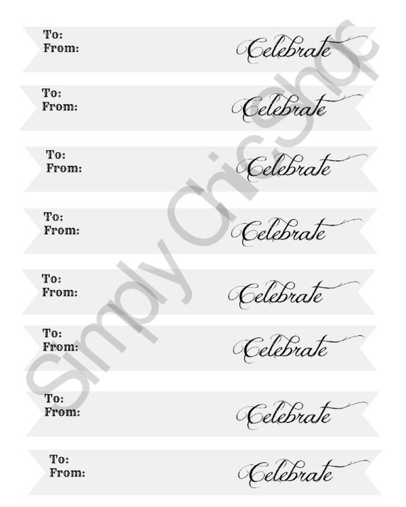 INSTANT DOWNLOAD- Celebrate Gift tag Printables, Paper Straw Flags, Die Cuts, tags, Invitations, Cards, Digital Frames Il_570xn