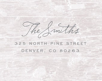 Calligraphy Stamp, Address Stamp, Custom Address Stamp, Wood handled Rubber Stamp, Personalized Gift, Custom Stamp, Housewarming Gift
