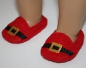 18" Doll Shoes Christmas Santa's Belt Moccasins on Red Felt Easy Slip OnDoll Shoes fit 18" Dolls like American Girl Il_170x135