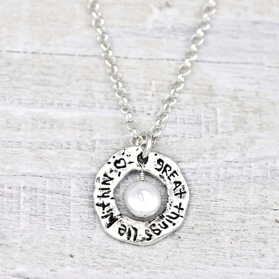 Inspirational Necklace Great Things Lie Within by islandcowgirl