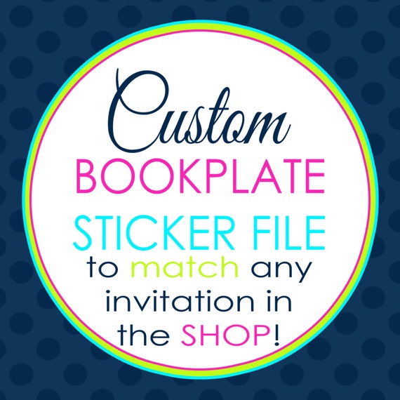 Bookplate sticker - digital file, printable #507 Il_570xn