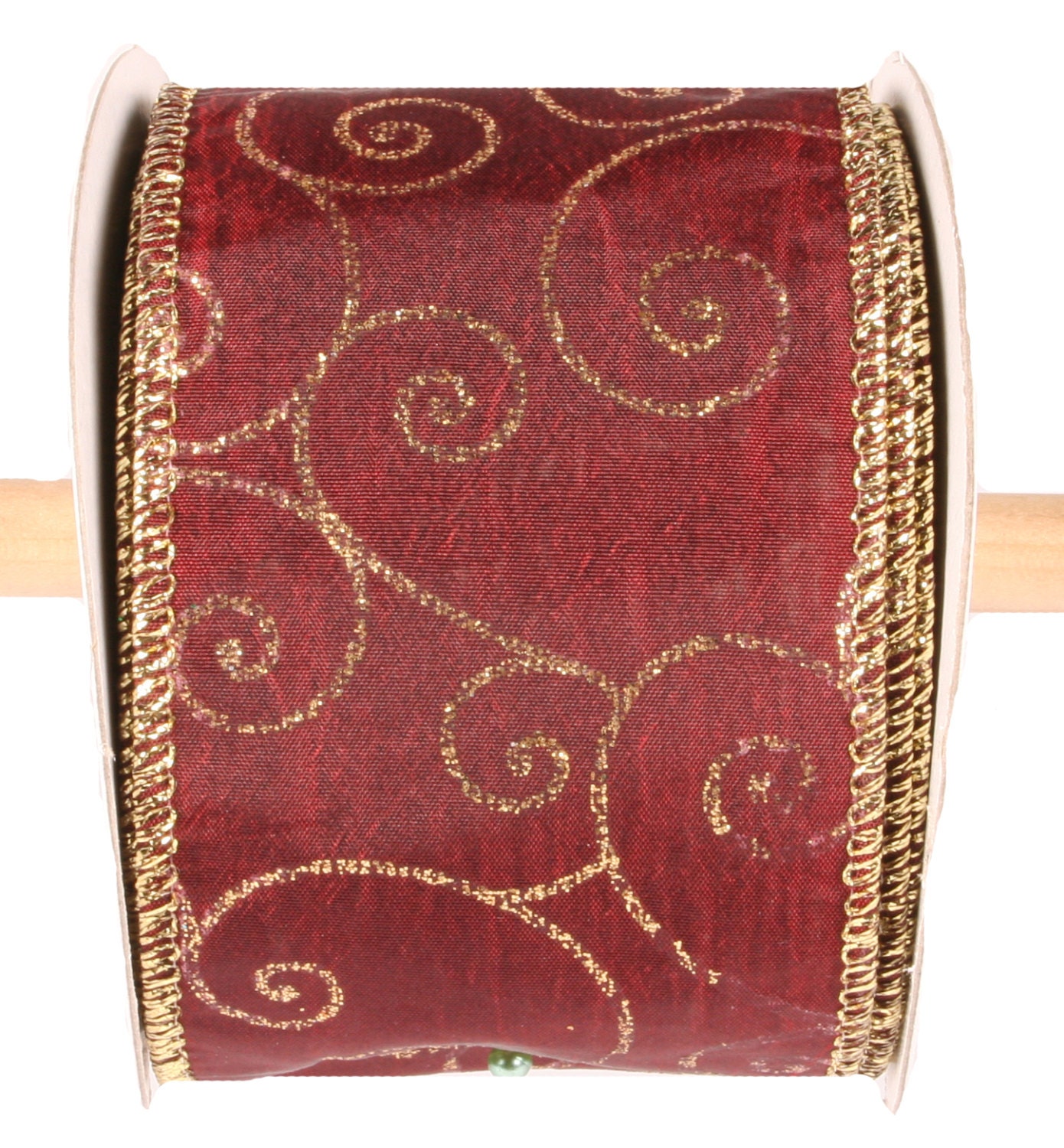 Burgundy And Gold Glitter Swirl Ribbon 2 5 By Creationsbysarajane