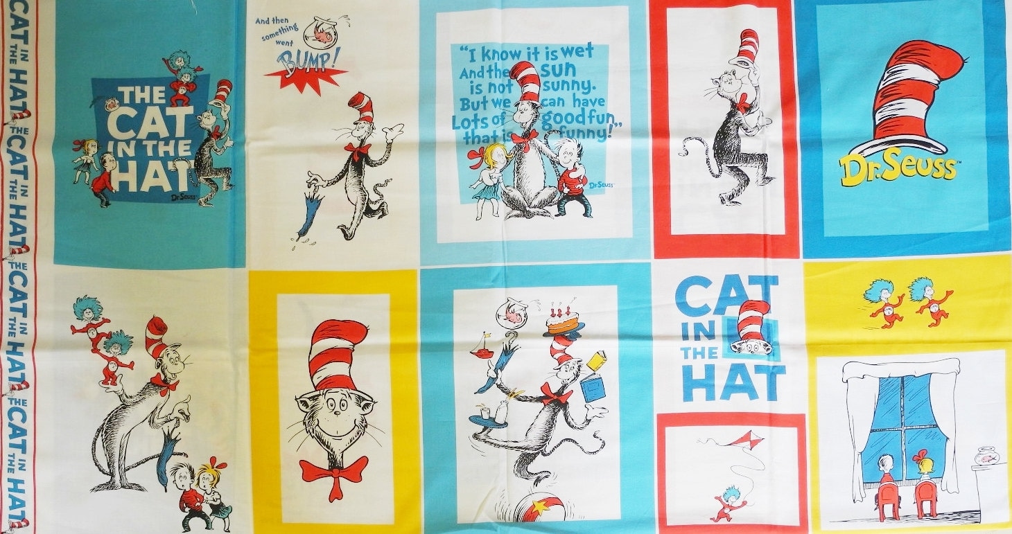 A fabric panel Dr. Seuss 100% cotton by mycottongarden on Etsy