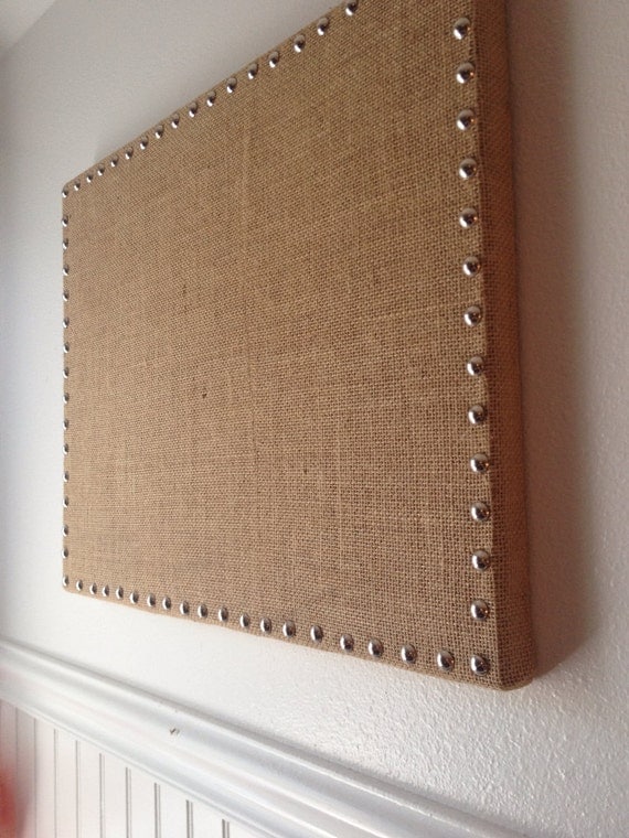 Burlap Message Board Memo Board with Polished by 30DegreesBleu