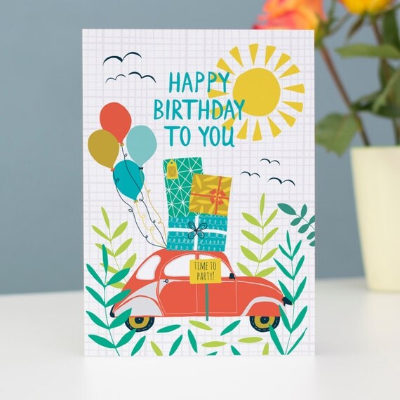 Happy Birthday blank greetings card designed for by jessicahogarth