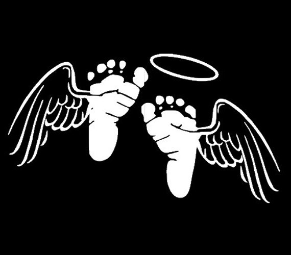 Baby Angel feet Car Decal by ShatteringSentiments on Etsy