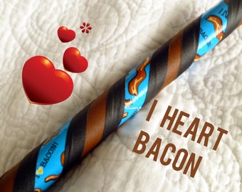 I Heart Bacon Dance & Exercise Hula Hoop COLLAPSIBLE or Push Button pork yummy
