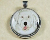 Rescued Old English Sheepdog Round Pendant/Charm - may be personalized