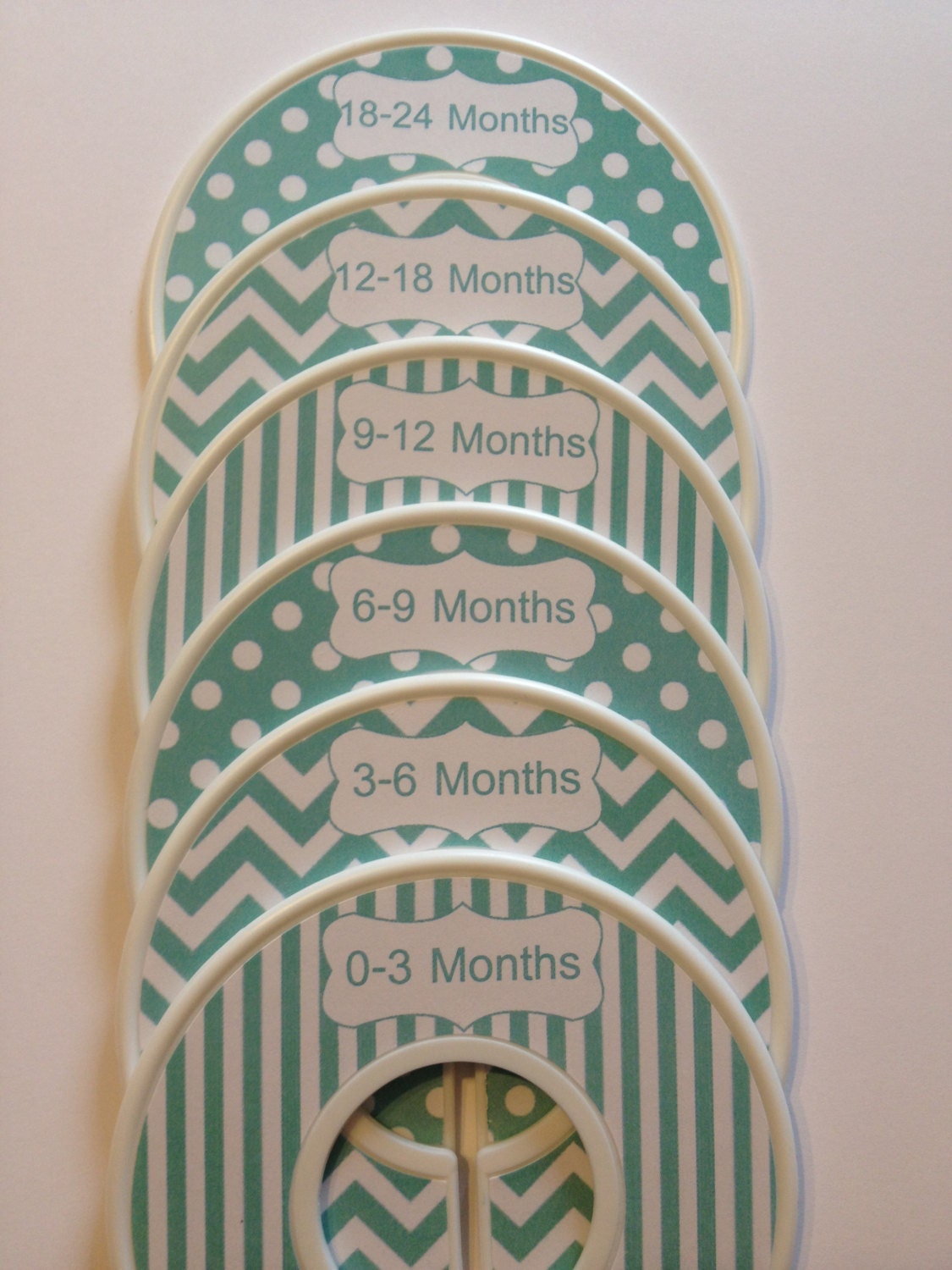 Custom Baby Closet Clothes Dividers Organizers Aqua White Dots