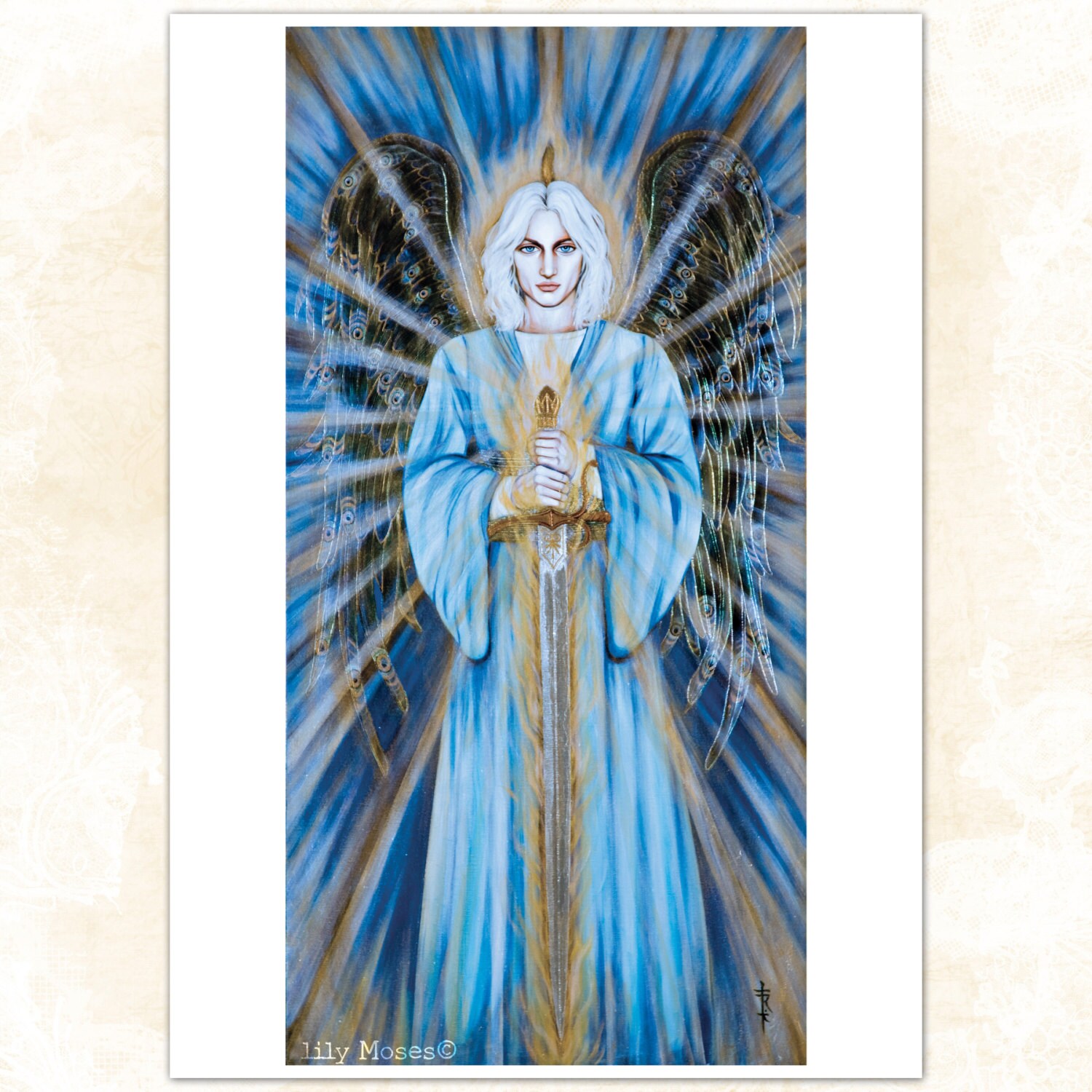 LARGE 'Archangel Michael' Print By Rose Raven