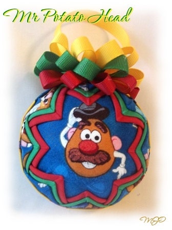 Mr Potato Head Children's Unique Handmade Keepsake Quilted Christmas Ornament