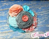 Coral, Turquoise, Grey, Infant Headband, Fabric Flower Hairbow, Teal, Peach Hair Bow, Toddler, Baby Headband, Aqua Flower Hair Accessory Coral, Turquoise, Grey, Infant Headband, Fabric Flower Hairbow, Teal, Peach Hair Bow, Toddler, Baby Headband, Aqua Flower Hair Accessory