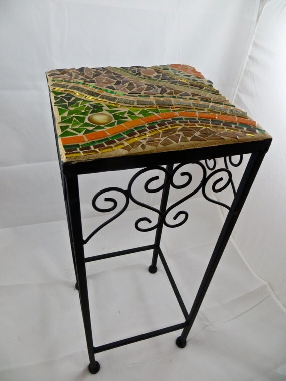 Mosaic Side Table Or Plant Stand   Il 570xN.545986484 Hb2y 