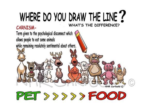 Items similar to Where Do You DRAW THE LINE - Carnism - Larger sizes