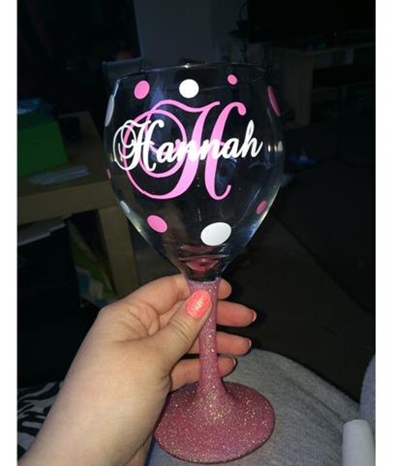 Custom Monogram Vinyl Wine Glass Decals Bridal Party