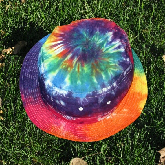 TieDye Bucket Hat in Rainbow Swirls and other colors for Kids or Adults