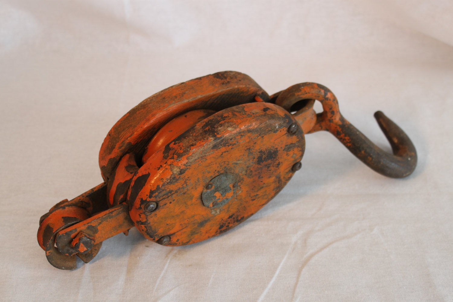 Vintage industrial block and tackle pulley. by goodpennydesigns