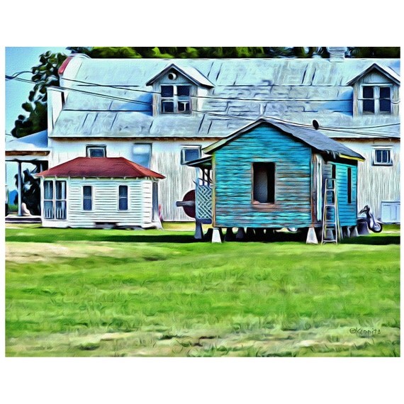 Tiny Houses Big Barn Mississippi Delta 11x14 Glicee Print