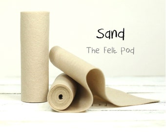 100 Percent Wool Felt Roll - Wool Felt color SAND - 5" X 36" Wool Felt - 100% Wool Felt