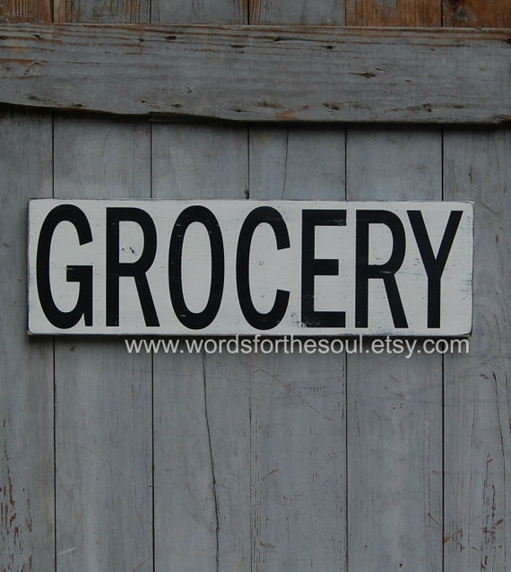 rustic GROCERY Pantry  Sign Subway Wooden Sign Kitchen pantry Art sign Rustic