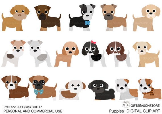 Puppies Digital clip art part 2 for Personal and Commercial