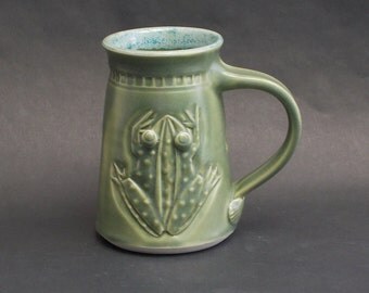 Toad Mug, Arts and Crafts Style, Handmade